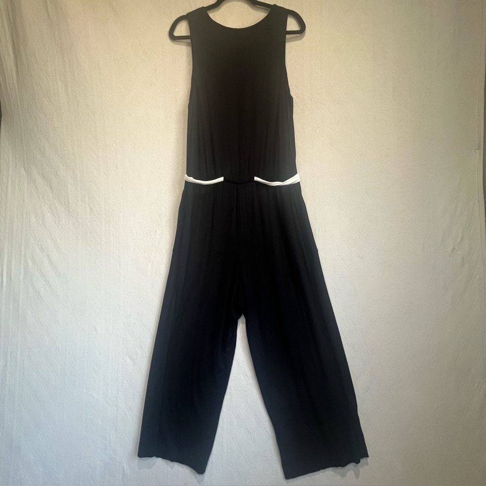Soma Weekend Wide Leg Black Belted Jumpsuit Sz XL Loungewear - Picture 13 of 15